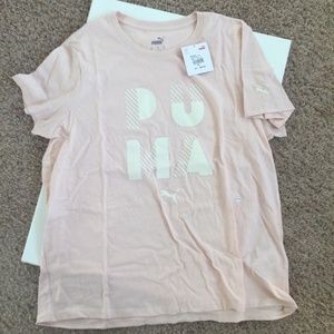 PUMA Stacked Women's Tee Inf In The Color Lotus-Ivory Glow